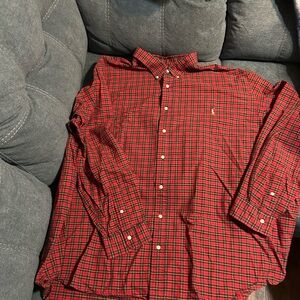 Ralph Lauren Red and Black Plaid Men's Shirt
